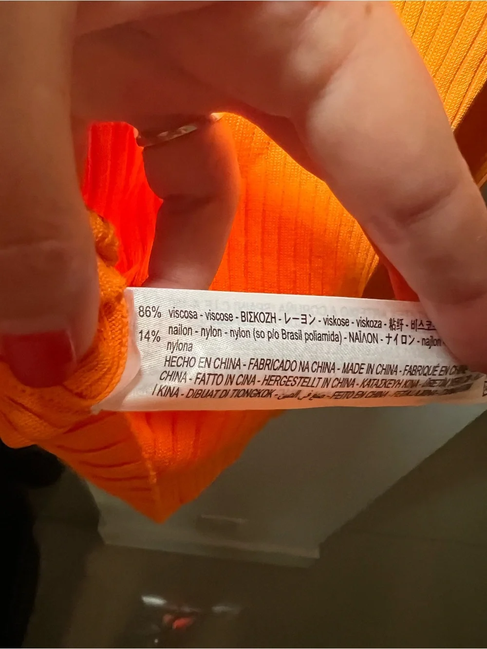 Zara Orange Ribbed Button-Front Tank Top - Picture 4 of 4